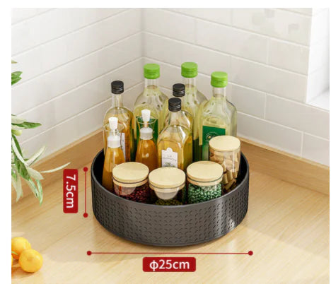 ✅ 360° Rotating Spice Tower – Space-Saving Counter Organizer