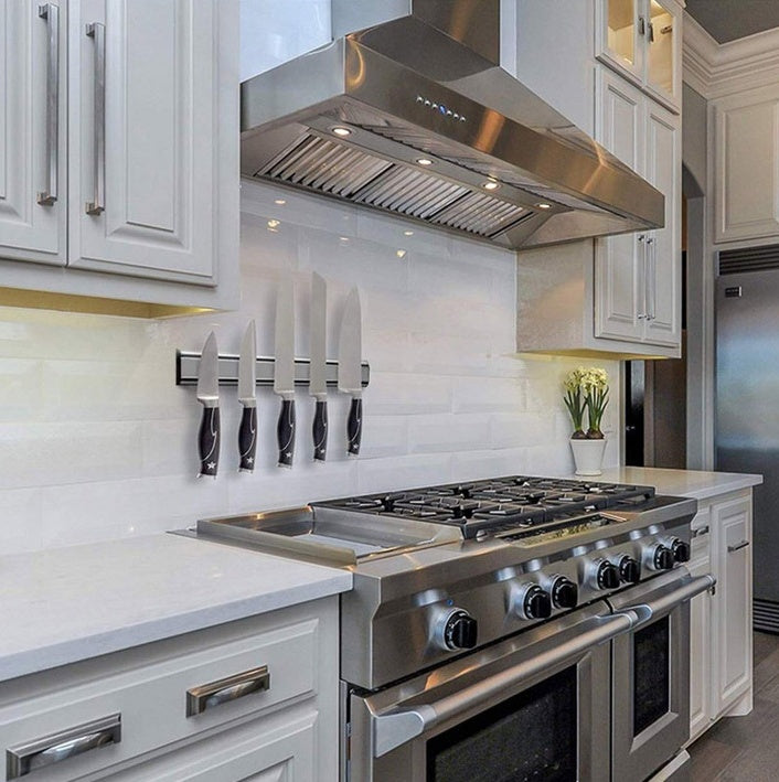 Kitchentro™ Magnetic Wall Knife Holder – Space-Saving Stainless Steel Strip