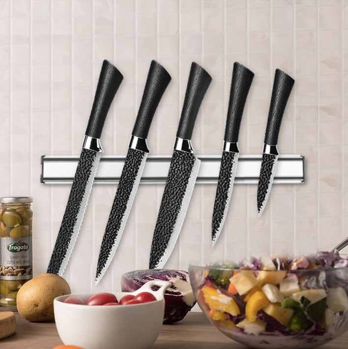 Kitchentro™ Magnetic Wall Knife Holder – Space-Saving Stainless Steel Strip