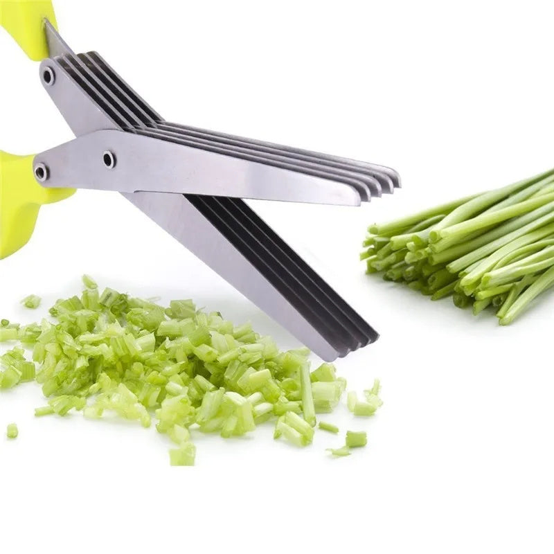 Kitchentro  Multi-layer Green Onion Scissors Stainless Steel Onion Cutting Knife