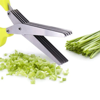 Kitchentro  Multi-layer Green Onion Scissors Stainless Steel Onion Cutting Knife