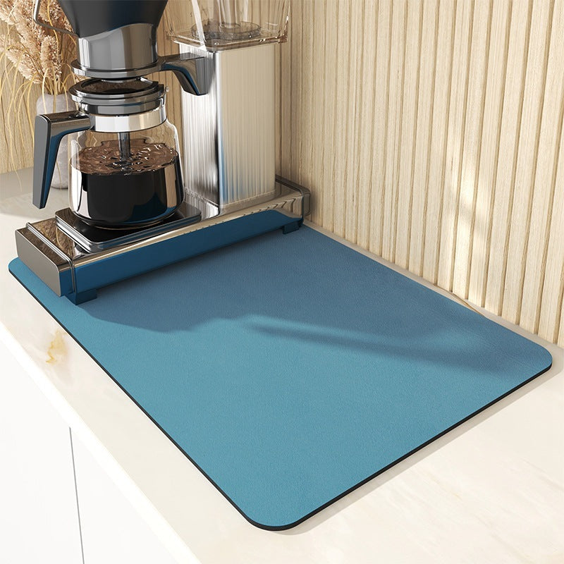 Super Absorbent Dish Drying Mat – Non-Slip Countertop Drainer Pad