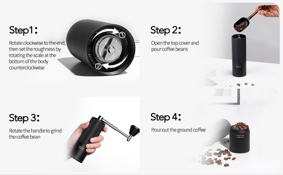 TIMEMORE Coffee Grinder Manual Stainless Steel Coffee Bean Grinder with Foldable Handle Internal Adjustable Setting, Double Bearing Positioning for Espresso Pour Over Coffee Chestnut C3S ESP PRO Green