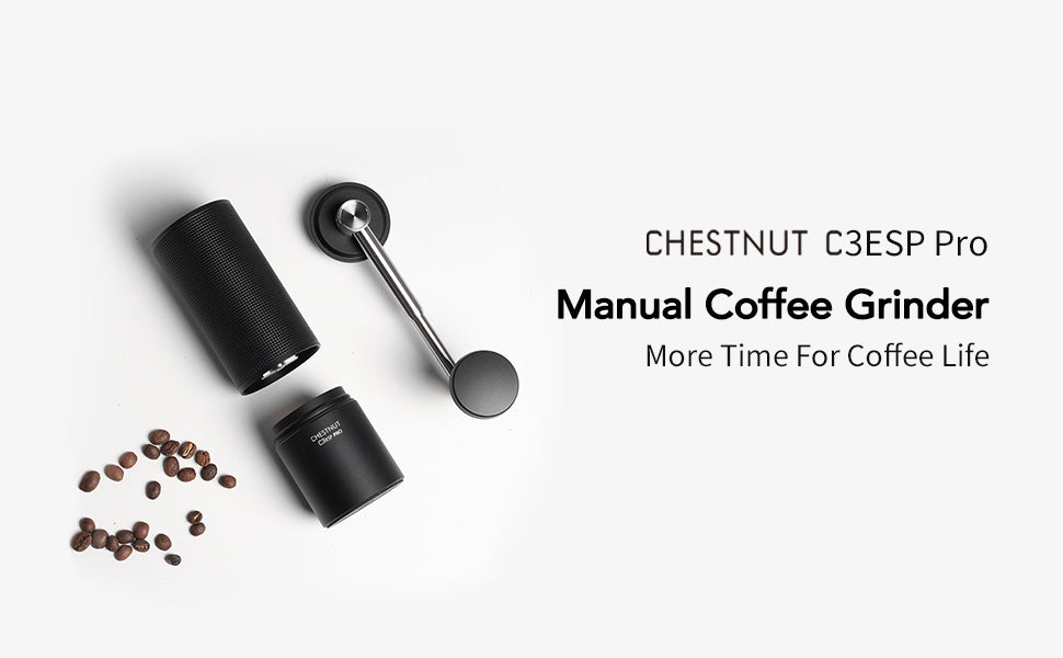 TIMEMORE Coffee Grinder Manual Stainless Steel Coffee Bean Grinder with Foldable Handle Internal Adjustable Setting, Double Bearing Positioning for Espresso Pour Over Coffee Chestnut C3S ESP PRO Green