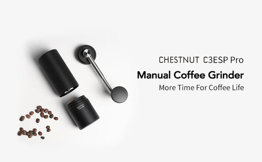 TIMEMORE Coffee Grinder Manual Stainless Steel Coffee Bean Grinder with Foldable Handle Internal Adjustable Setting, Double Bearing Positioning for Espresso Pour Over Coffee Chestnut C3S ESP PRO Green