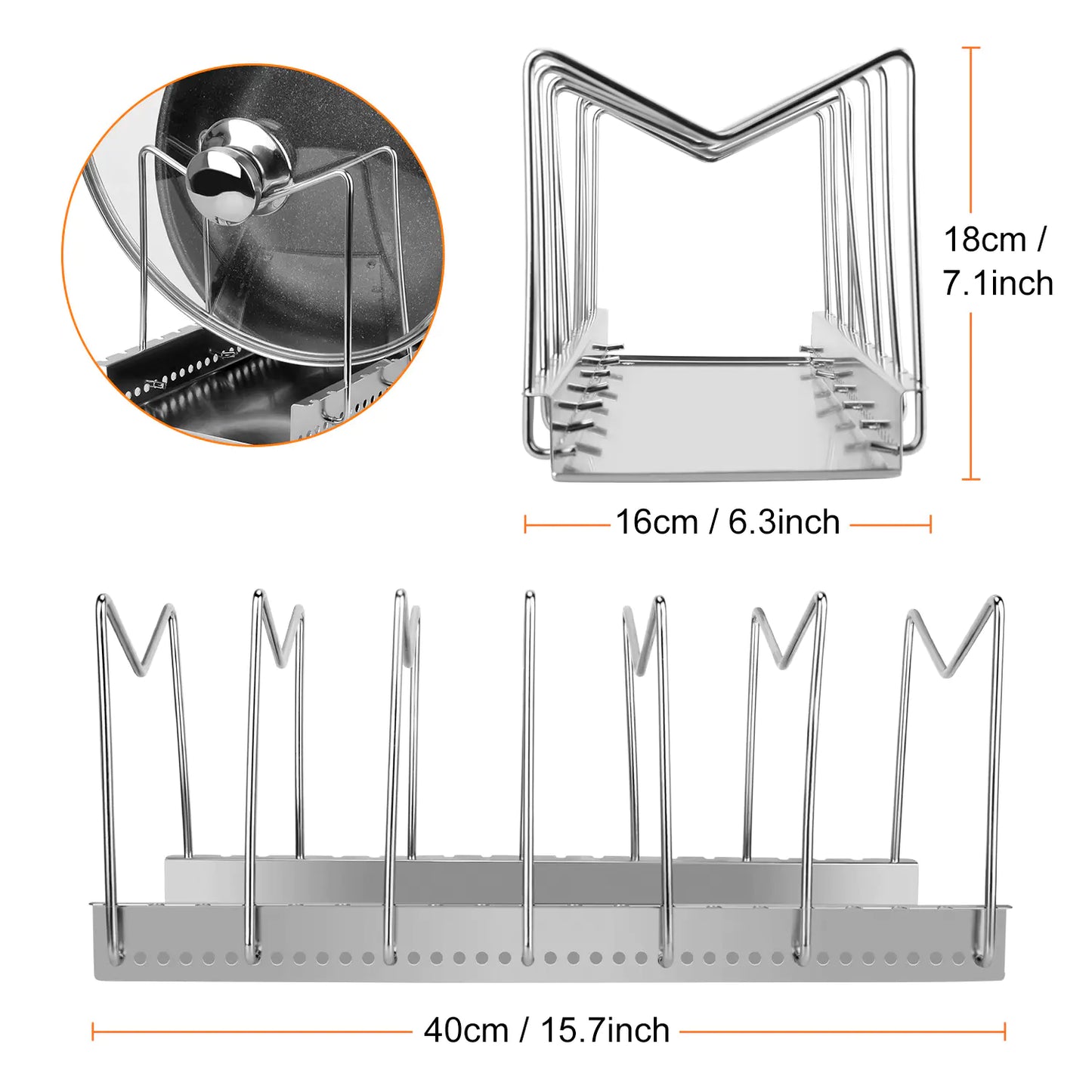 ✅ Drip-Free Pot Lid & Spoon Rest Holder