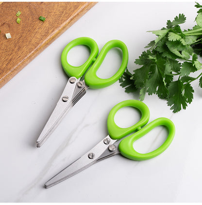 Kitchentro  Multi-layer Green Onion Scissors Stainless Steel Onion Cutting Knife
