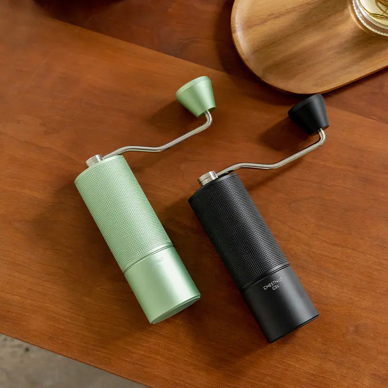 TIMEMORE Coffee Grinder Manual Stainless Steel Coffee Bean Grinder with Foldable Handle Internal Adjustable Setting, Double Bearing Positioning for Espresso Pour Over Coffee Chestnut C3S ESP PRO Green