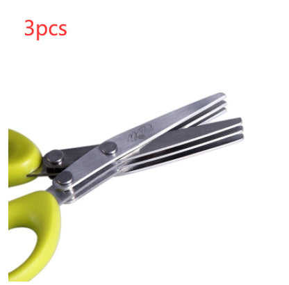 Kitchentro  Multi-layer Green Onion Scissors Stainless Steel Onion Cutting Knife